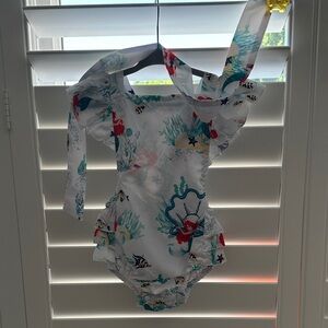 Floral Baby Swimsuit with Ruffles